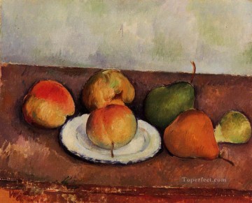  fruit Oil Painting - Still Life Plate and Fruit 2 Paul Cezanne